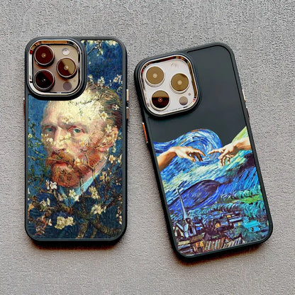 Art Painting Silicone Phone Cases For iPhone 11 12 13 14 15 Pro Max X XS XR 7 8 Plus SE 2020 15 14 Plus Shockproof Case Cover