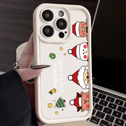 Merry Christmas Phone Case For iPhone 16e 16 Pro Max 15 14 Plus 13 12 Pro Max 11 Soft TPU Silicone Back Cover New Year Gift