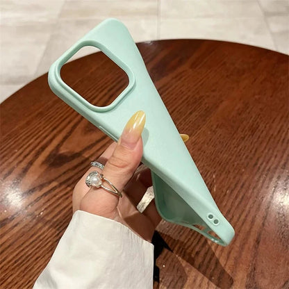 Fashion Liquid Silicone Leather Soft Phone Cases For iPhone 16 15 14 13 12 11 Pro Max 14 Plus Soft Shockproof Bumper Back Cover