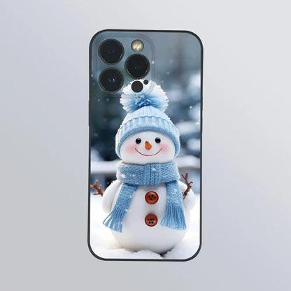Christmas Winter Snowman Cute Phone Case For IPhone 16 15 14 13 12 11 Pro Max Plus Mini Frosted Soft Shell Funda