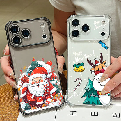 Christmas Tree Gifts Phone Case For iPhone Air 17 Pro 16 15 Pro Max 14 13 12 Pro 11 Shockproof Soft Silicone Transparent Cover