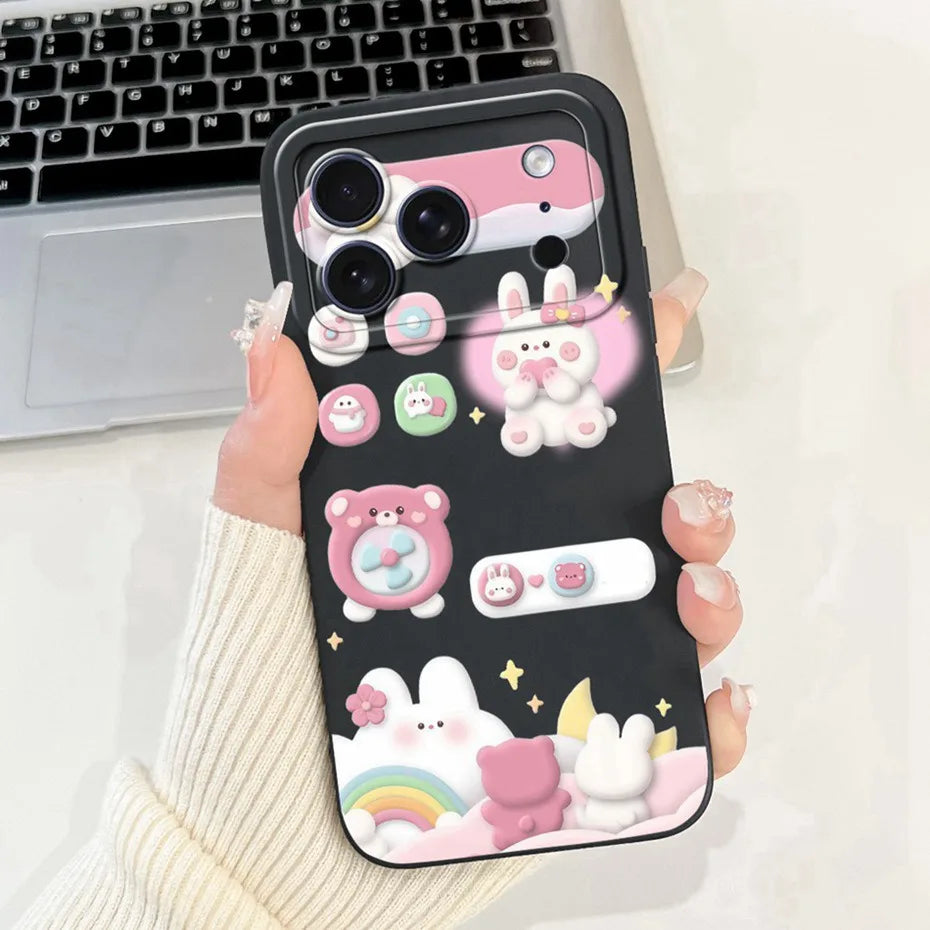Cutie case for iPhone 17 Pro Max 17 Air Soft Silicone Shockproof Cases For iPhone17 17Pro 17Air Covers Bumpers