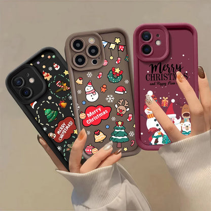 Christmas Elk Silicone Phone Cases For Motorola Moto G30 G05 G34 G04 G24 G14 G15 G22 G04S E32 E13 E40 E14 E22 G9 G Play 2025