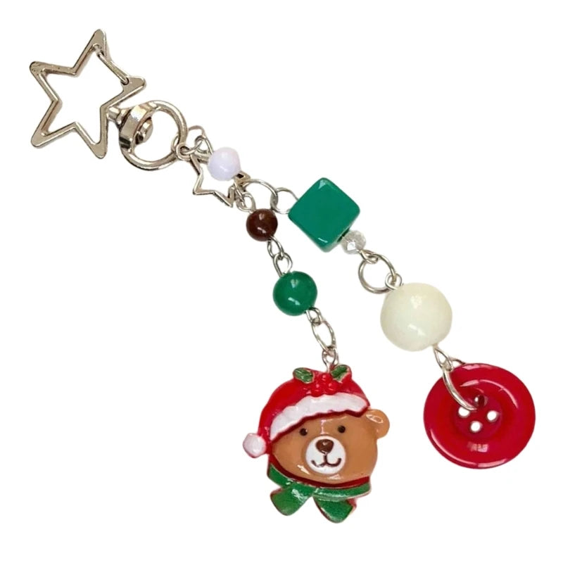 Christmas Themed Phone Strap Handmade Beaded Keychain Pendant for Fashion Lovers Drop Shipping