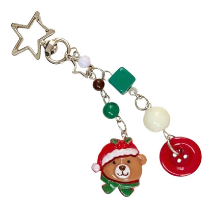 Christmas Themed Phone Strap Handmade Beaded Keychain Pendant for Fashion Lovers Drop Shipping