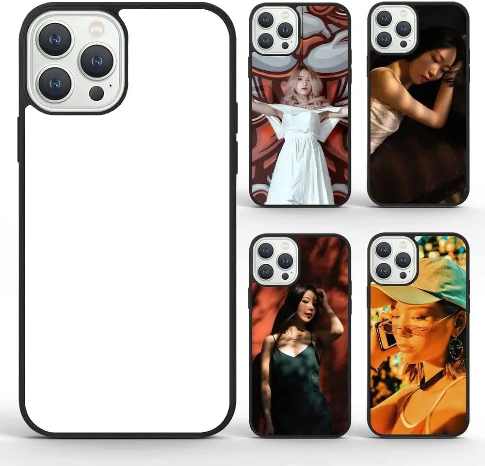 sublimation blank phone cases for iphone 16 15 14 13 12 11 15 pro max Soft Rubber + Hard PC Anti-Slip Printable Heat Press