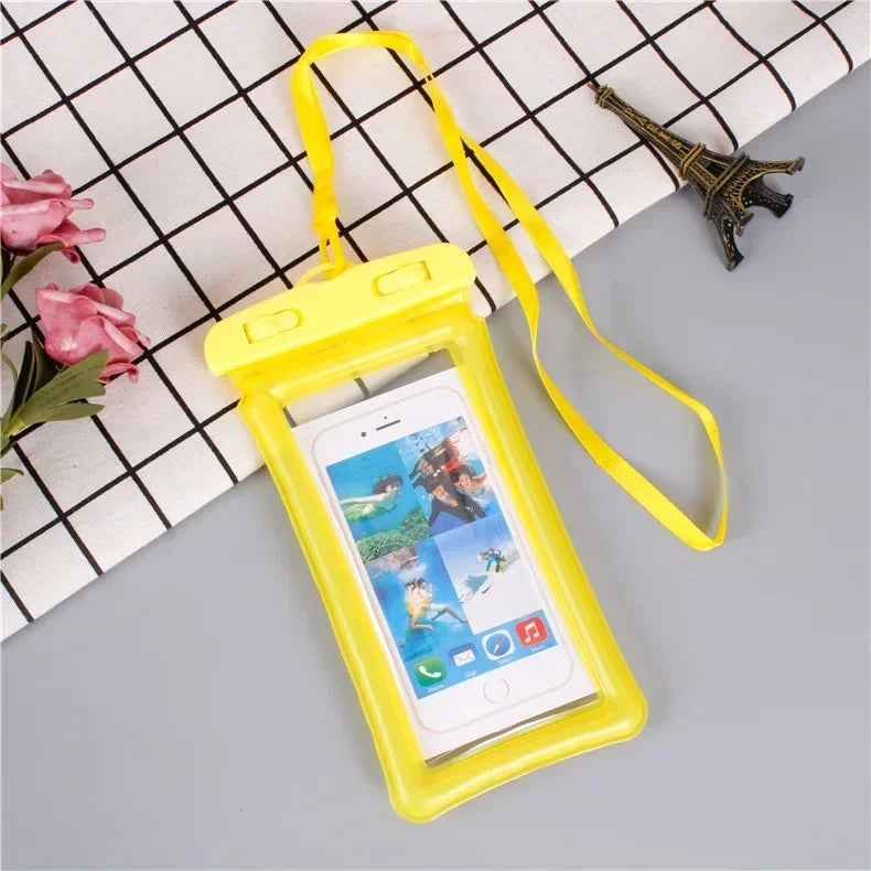 2025 Waterproof Swimming Mobile Phone Cases Macron AirBag Hanging Neck Cases Diving Skiing Phone Bag for All Phones 7 Inch