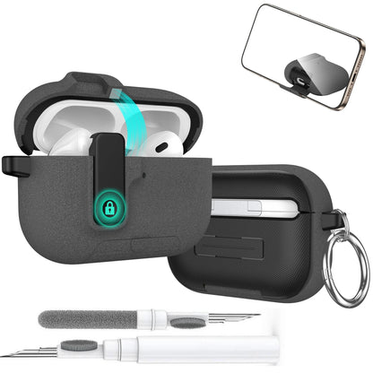 2025 for Airpods Pro 3 Protective Case Phone Stand Design with Cleaner Kit Magnetic Automatic Lock for Airpods Pro 3(Sand Stone)