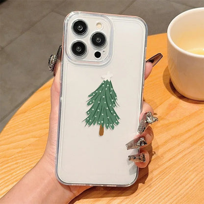 New Year Christmas Gift Clear Phone Case For iPhone 17 16 15 14 13 12 11 Pro Max Air Plus 13Mini Santa Claus Shell Cover Fundas