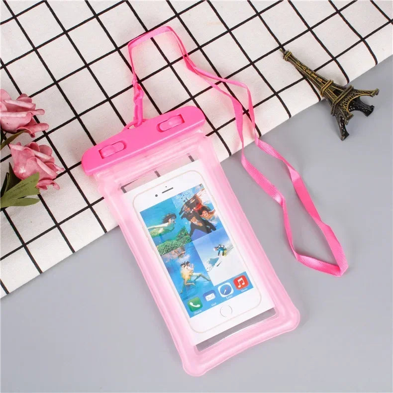 2025 Waterproof Swimming Mobile Phone Cases Macron AirBag Hanging Neck Cases Diving Skiing Phone Bag for All Phones 7 Inch