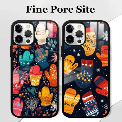 Christmas Gloves Cool Phone Case For IPhone 16 15 14 13 12 11 Pro Max Plus Mini Plus Hard Mirror Surface Protect Funda