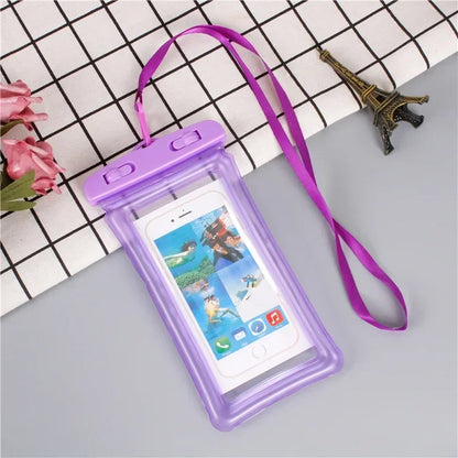 2025 Waterproof Swimming Mobile Phone Cases Macron AirBag Hanging Neck Cases Diving Skiing Phone Bag for All Phones 7 Inch