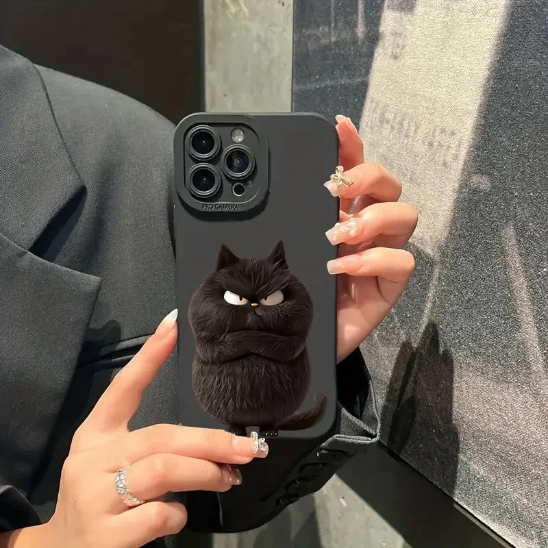 Lovely Cool Cat Phone Case For iPhone 16 15 14 13 12 11 Pro Max XR XS Max 7 8 Plus Phone Case Shockproof Silicone Soft Cover