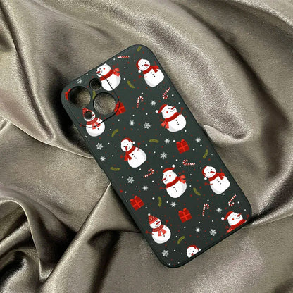 Christmas Snowman Graphic Phone Case For iPhone 17 16 15 14 11 13 Pro Max 12 Mini 7 8Plus Cute Soft Silcone Cover Shell Gifts