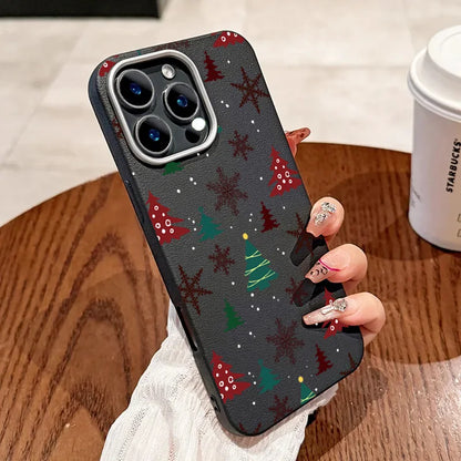 Christmas Tree Graphic Phone Case For iPhone 17 16 15 14 13 12 11 Pro Max X XR XS SE2 8 7 Plus Pro Air Matte Leather Back Cover