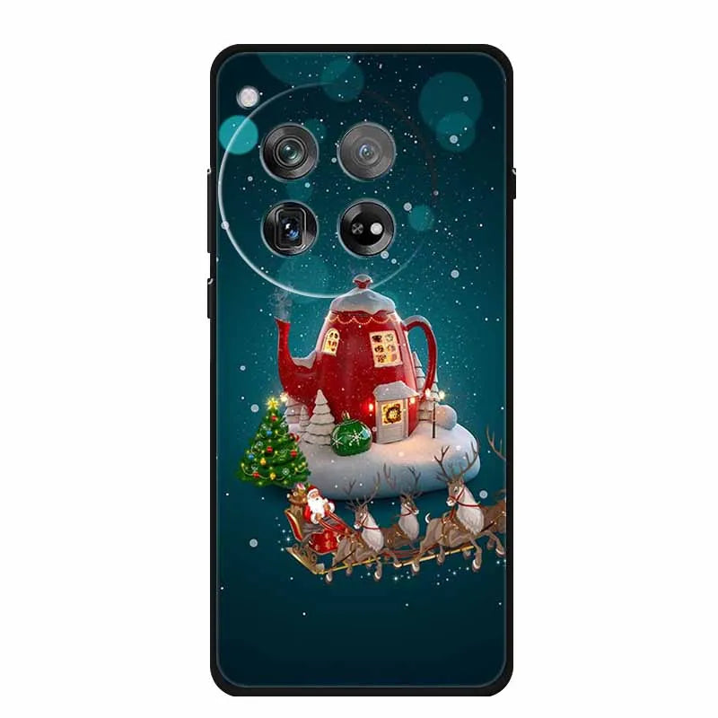 Christmas Phone Cases For Oneplus 12 12R 13 Case Black TPU Silicone For OnePlus 13 5G  TPU Protective Soft Cover 1+12 1+12R 1+13