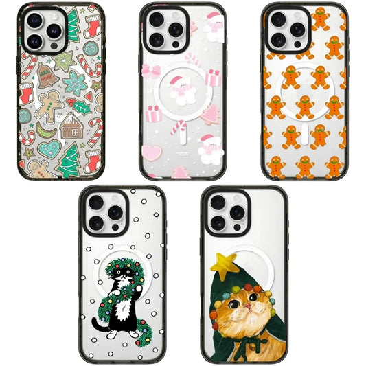 Christmas Tree Cat 2.0 Acrylic Black Border Magnetic Phone Case Cover for IPhone 12 13 14 15 16 17 Pro Max Case