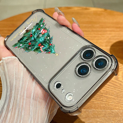 Christmas Tree Gifts Phone Case For iPhone Air 17 Pro 16 15 Pro Max 14 13 12 Pro 11 Shockproof Soft Silicone Transparent Cover