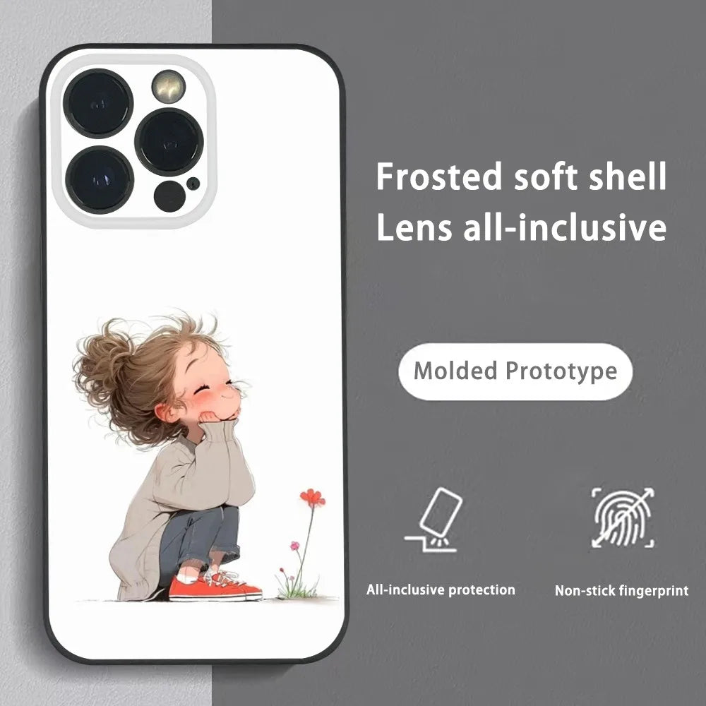 Cute Angry Little Girl Frosted Phone Case For IPhone 16 Pro Max by Quickfindgoods. Store
