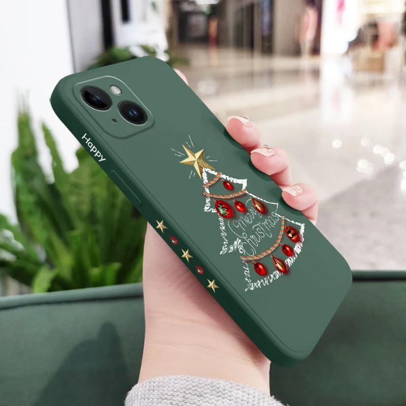 Christmas Motifs Phone Case For iPhone 17 Air 16 16E 15 14 13 12 11 Pro Max Mini X XR XS  8 7 Plus 6 6S Plus Cover