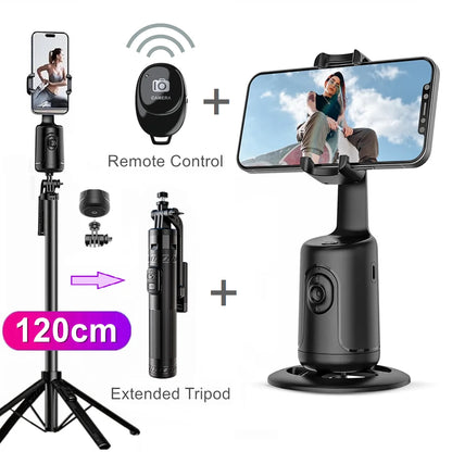 Auto Face Tracking Phone Holder 360° Rotation Motion Tracking Mount Selfie Stick Tripod