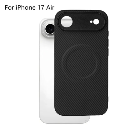Magnetic Carbon Fiber Phone Case For iPhone 17 Pro Max 17Pro 17Air Cases For Magsafe Wireless Charge Protective Shell Back Cover