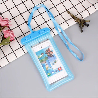 2025 Waterproof Swimming Mobile Phone Cases Macron AirBag Hanging Neck Cases Diving Skiing Phone Bag for All Phones 7 Inch