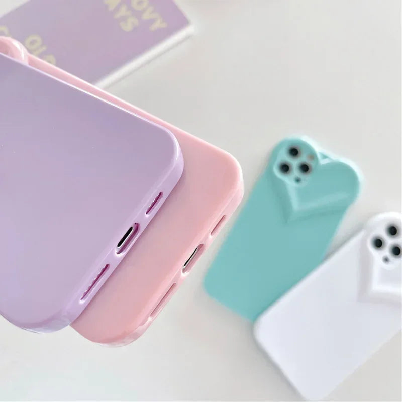 Love Heart Protect Lens Phone Cases For IPhone 17 16 Pro Max 15 14 13 12 11 Pro Xs XR 7 8 Plus SE2/SE3 TPU Shockproof Back Cover