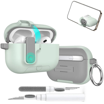 2025 for Airpods Pro 3 Protective Case Phone Stand Design with Cleaner Kit Magnetic Automatic Lock for Airpods Pro 3(Sand Stone)