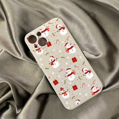 Christmas Snowman Graphic Phone Case For iPhone 17 16 15 14 11 13 Pro Max 12 Mini 7 8Plus Cute Soft Silcone Cover Shell Gifts
