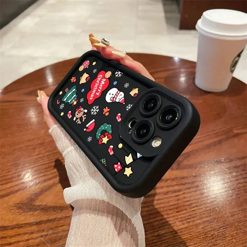 Christmas Elk Silicone Phone Cases For Motorola Moto G30 G05 G34 G04 G24 G14 G15 G22 G04S E32 E13 E40 E14 E22 G9 G Play 2025