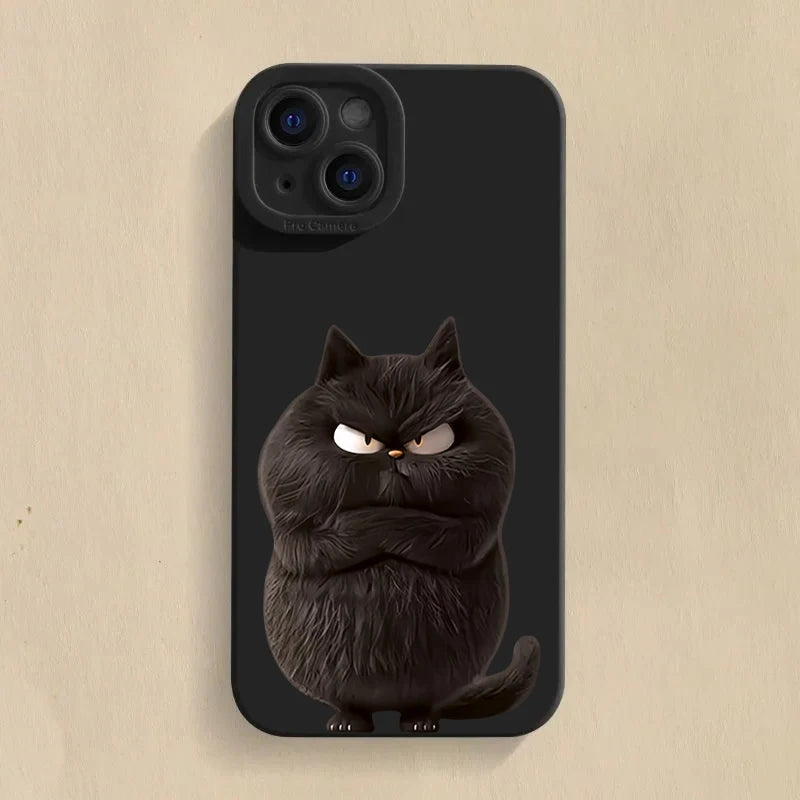 Lovely Cool Cat Phone Case For iPhone 16 15 14 13 12 11 Pro Max XR XS Max 7 8 Plus Phone Case Shockproof Silicone Soft Cover