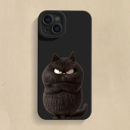 Lovely Cool Cat Phone Case For iPhone 16 15 14 13 12 11 Pro Max XR XS Max 7 8 Plus Phone Case Shockproof Silicone Soft Cover