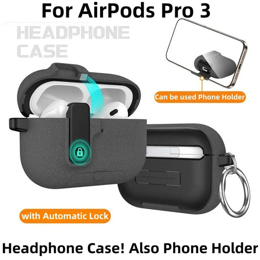 Earphone Cover For AirPods Pro 3 Case Full Body Shockproof Protective Mobile Phone Holder Style with Keychain For AirPods Pro 3