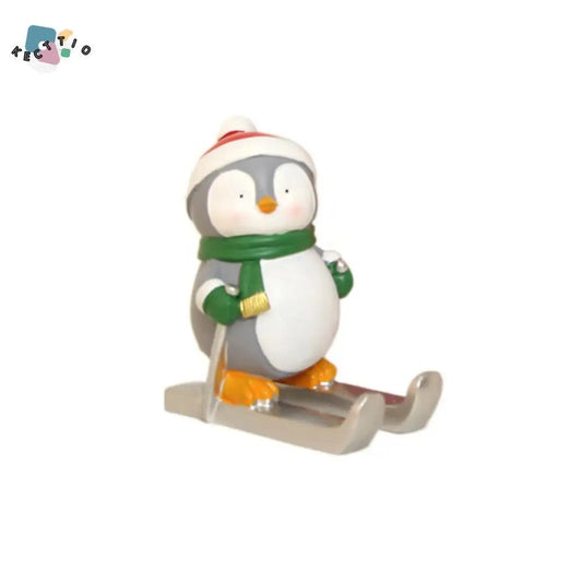 Christmas Style Santa Claus Phone Holder Cartoon Snowman/Penguin/Elk Phone Stand Resin Simulation Phone Support Home Desk