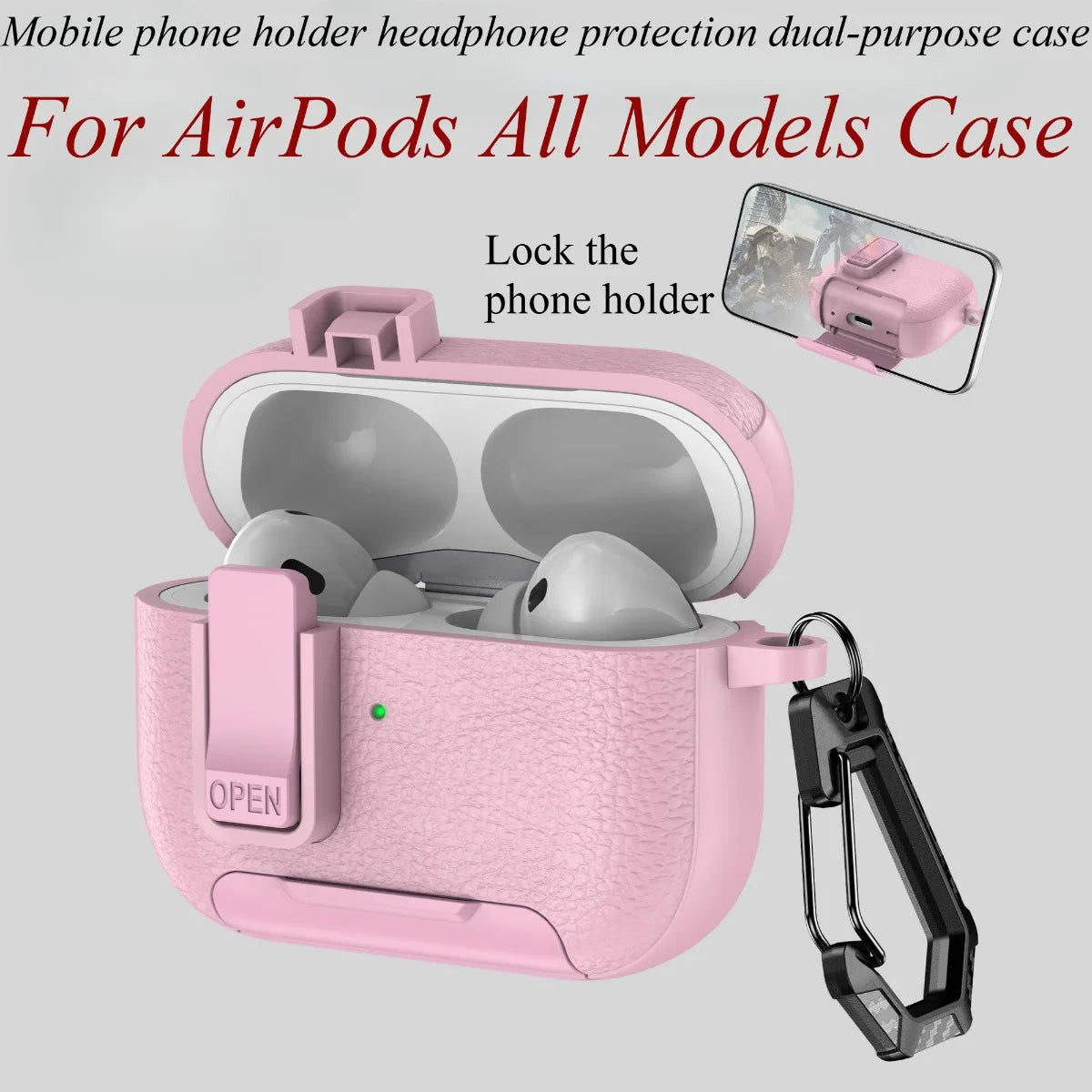 Can be used in mobile phone holders For AirPods Pro 3 Case Shockproof Protective Cover For AirPods 1 2 3 4 Pro Leather Bracket