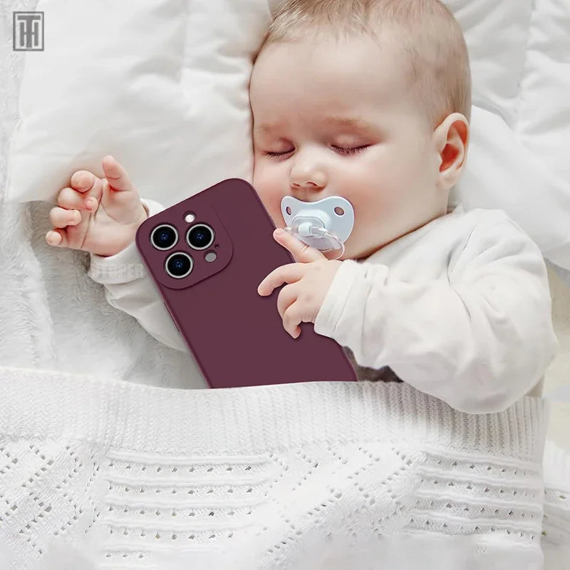 Luxury Silicone Antiskid Phone Case For iPhone 17 Air 16 15 14 13 11 12 Pro Max 16 Plus Shockproof Full Lens Protection Cover