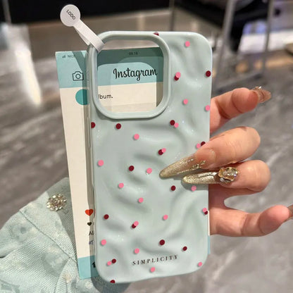 Love Polka Dot Texture Phone Case For iPhone 15 16 17 Pro Max Cases for iPhone 13 14 12 11 Pro 16 Plus 17 Air Shockproof Cover