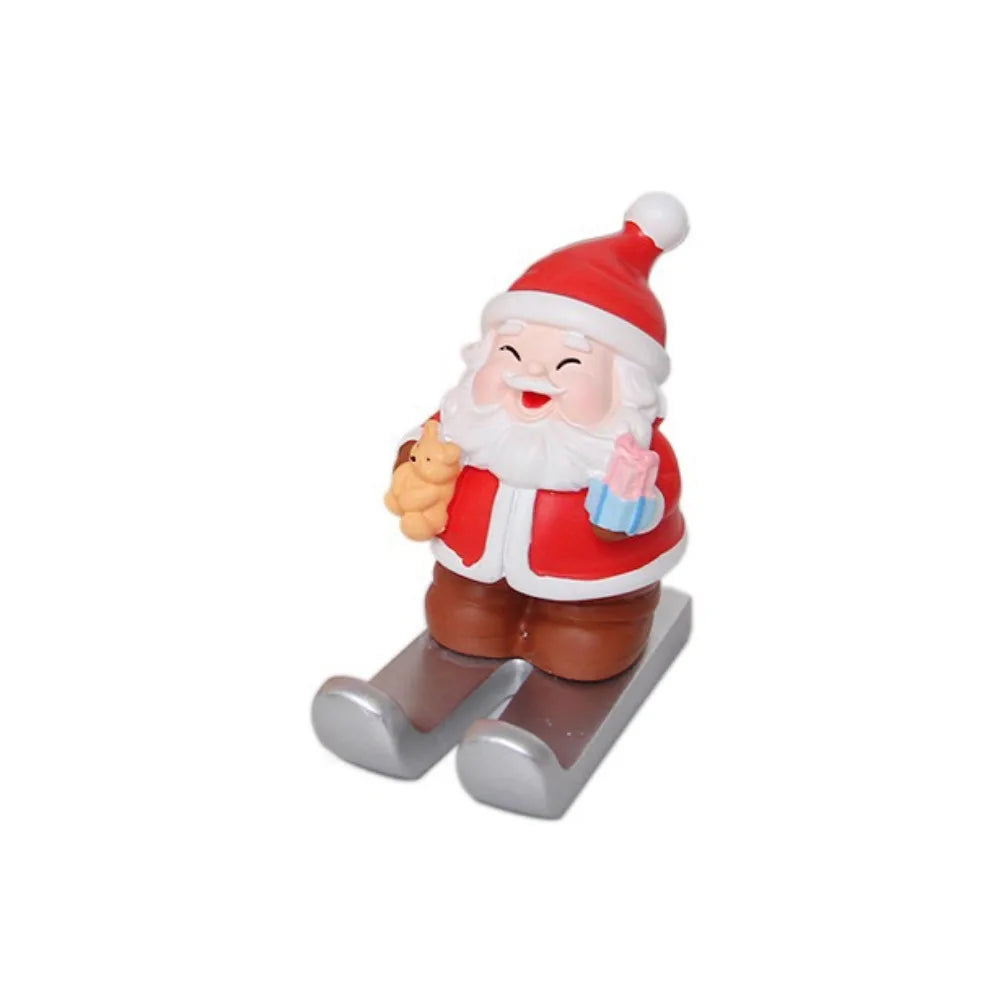Christmas Style Santa Claus Phone Holder Cartoon Snowman/Penguin/Elk Phone Stand Resin Simulation Phone Support Home Desk