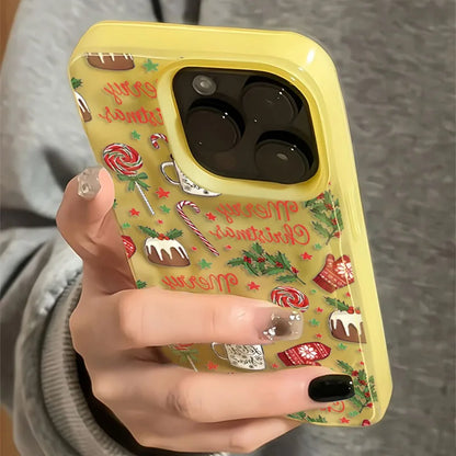 Christmas cake lollipop red Stars Phone Cases for iPhone 11 12 13 14 15 16 17 Pro Max Air Plus Shockproof Soft TPU Cover Case