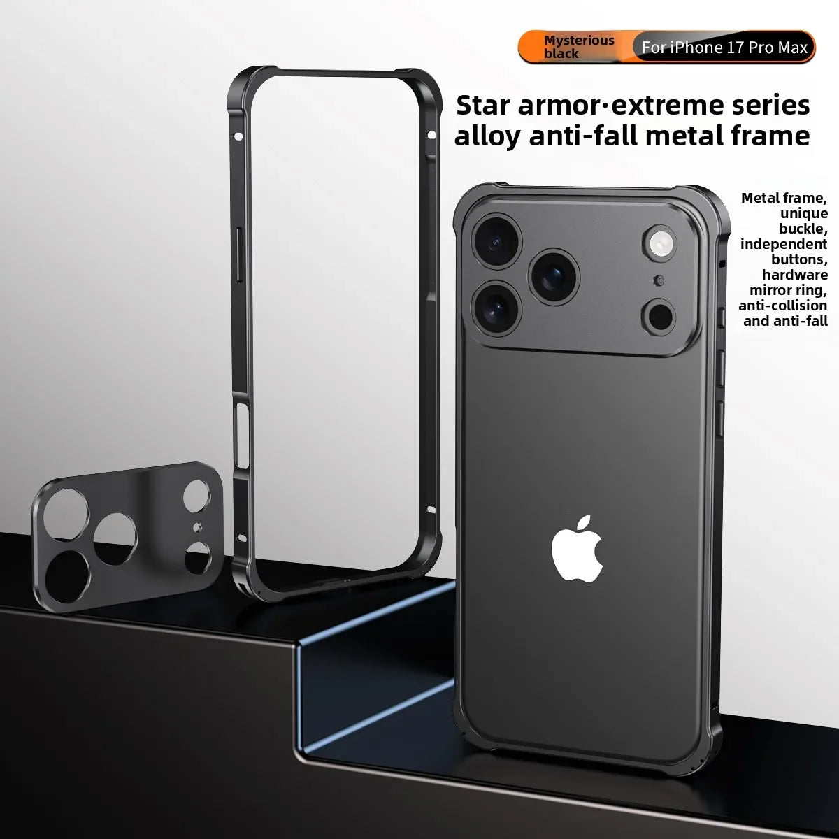 Luxury High-end Official Colour Alloy Aluminium Frame Phone Cases For IPhone 17 Air 17 Pro Max Anti-Shock Lens Rugged Back Cover