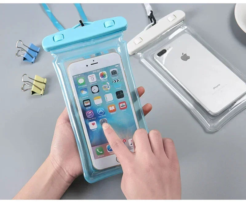 2025 Waterproof Swimming Mobile Phone Cases Macron AirBag Hanging Neck Cases Diving Skiing Phone Bag for All Phones 7 Inch