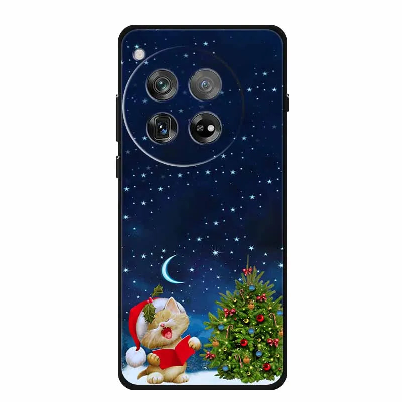 Christmas Phone Cases For Oneplus 12 12R 13 Case Black TPU Silicone For OnePlus 13 5G  TPU Protective Soft Cover 1+12 1+12R 1+13