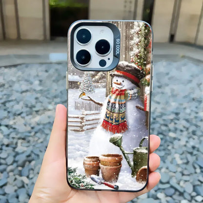 Christmas New Year Gifts Elk Snow Phone Case For iPhone 13 14 Pro Max 16 15 11 12 Mini Pro Max 15 14 Plus Shockproof Laser Cover