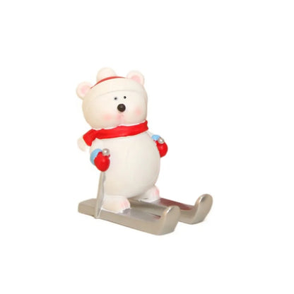 Christmas Style Santa Claus Phone Holder Cartoon Snowman/Penguin/Elk Phone Stand Resin Simulation Phone Support Home Desk