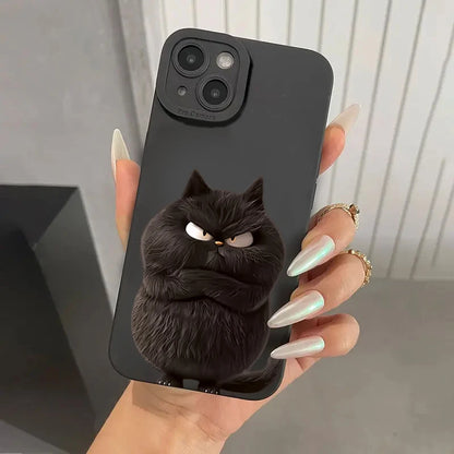 Lovely Cool Cat Phone Case For iPhone 16 15 14 13 12 11 Pro Max XR XS Max 7 8 Plus Phone Case Shockproof Silicone Soft Cover