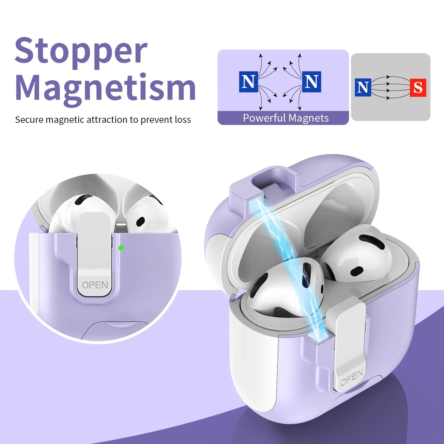 Case for IPhone 4 Cover Magnetic Latch Cap Phone Holder Cases Wireless Headphone for IPhone 3 Pro 2 1 Pro2 Covers with Lanyard