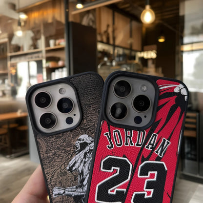 Sports basketball phone case for iphone 17 16 15 14 plus 13 12 11 pro max cover Luxury leather jersey funda cases carcasa