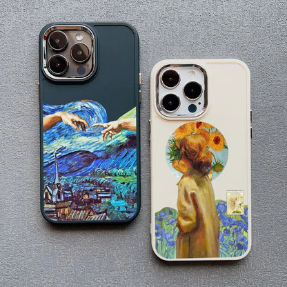 Art Painting Silicone Phone Cases For iPhone 11 12 13 14 15 Pro Max X XS XR 7 8 Plus SE 2020 15 14 Plus Shockproof Case Cover