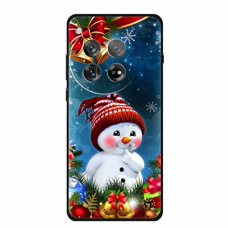 Christmas Phone Cases For Oneplus 12 12R 13 Case Black TPU Silicone For OnePlus 13 5G  TPU Protective Soft Cover 1+12 1+12R 1+13